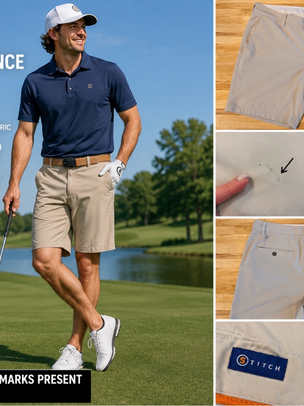 Golf Men's Khaki Performance Golf Shorts